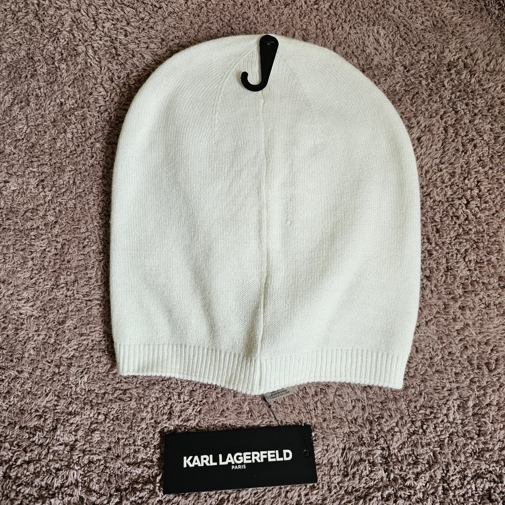 NWT Karl Lagerfeld Cat Design Beanie - Picture 3 of 3